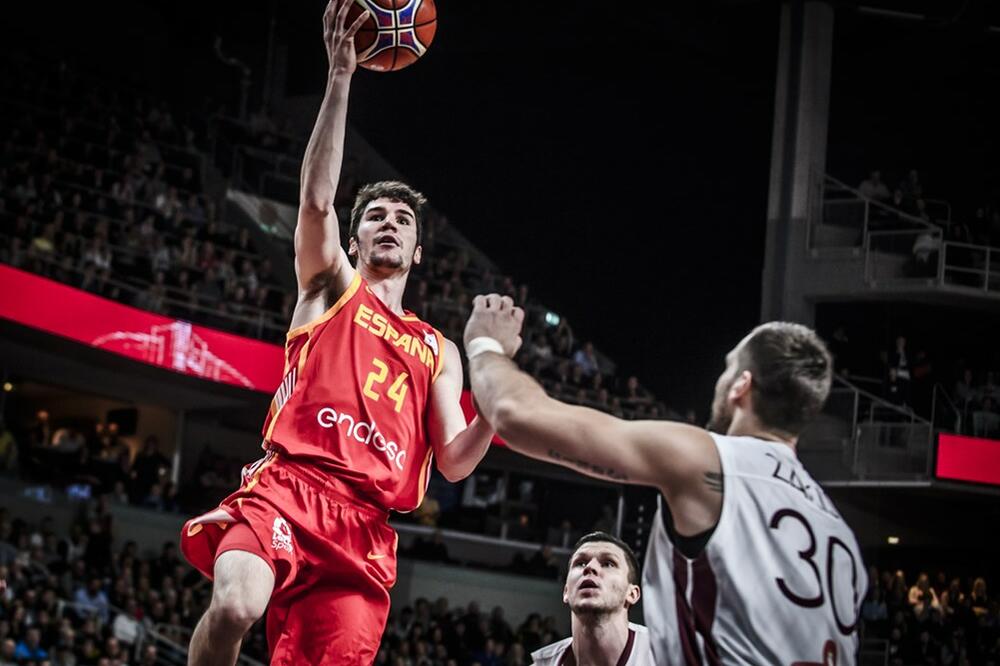 Sa utakmice Španija - Letonija, Foto: FIBA