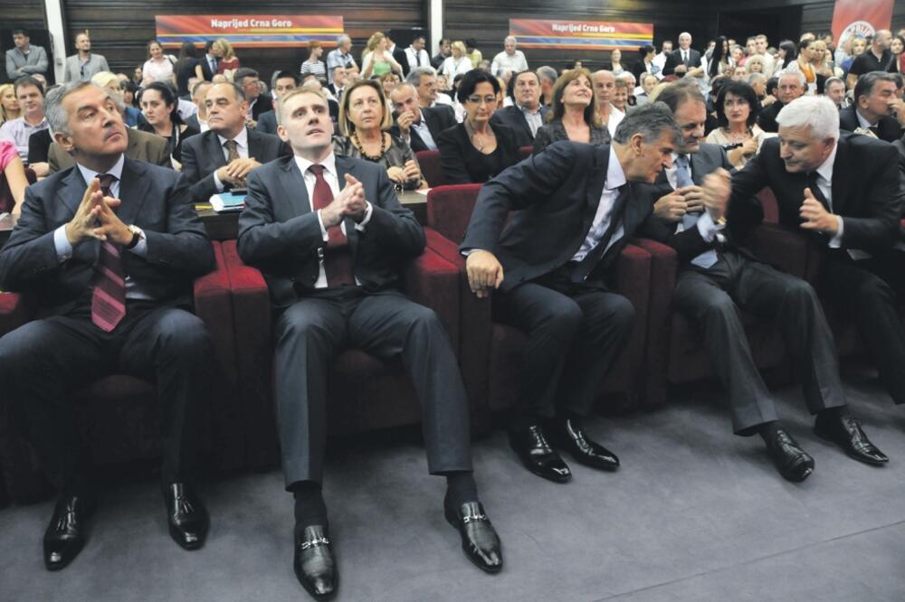 Milo Đukanović, Igor Lukšić, Svetozar Marović, Duško Marković, Slavoljub Stijepović, Foto: Vesko Belojević