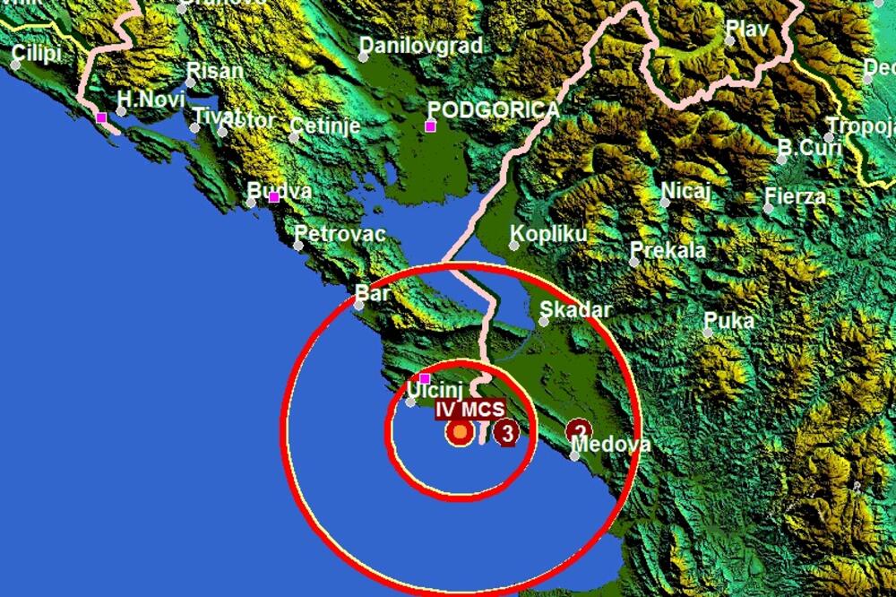 Ulcinj zemljotres, Foto: Seismo.co.me