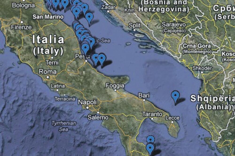 mapa platforme Jadran, Foto: Maps google