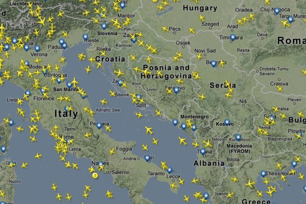 Flightradar24, Foto: Printscreen