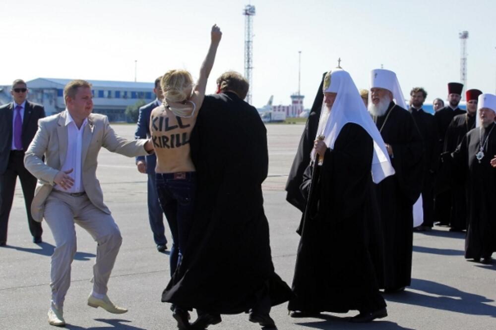 Femen, patrijarh Kiril, Foto: FoNet