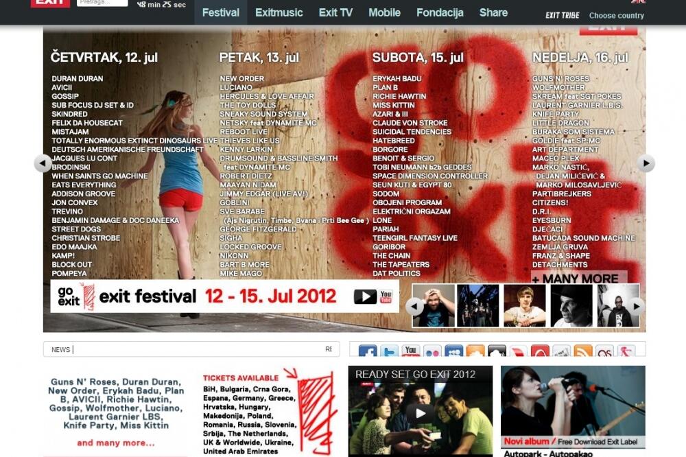 exit, Foto: Screenshot exitfest.org