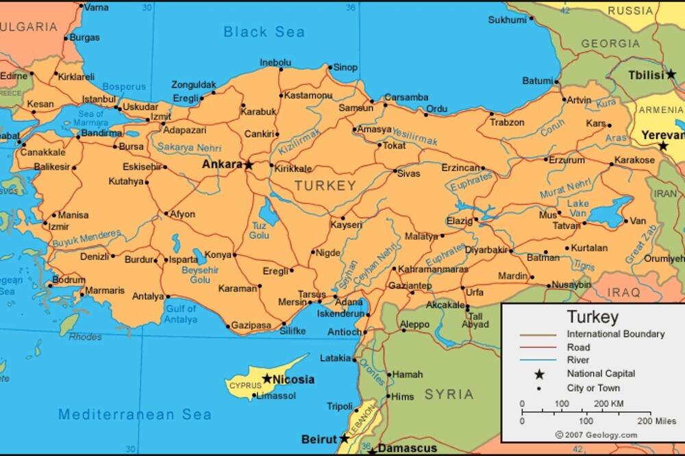 Turska mapa, Foto: Tanjug