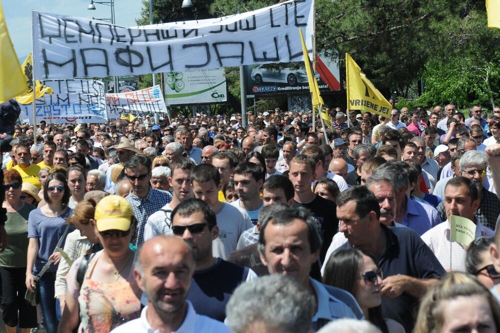 protest, 5. maj, Foto: Savo Prelević