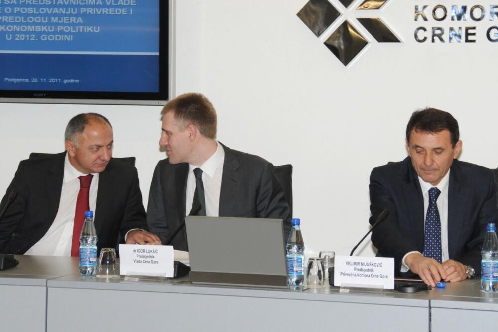 Igor Lukšić, Vujica Lazović, Privredna komora, Foto: Zoran Đurić