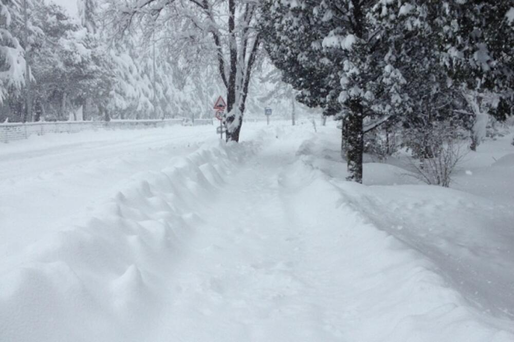 Podgorica, snijeg, Bulevar, Foto: Blažo Milić