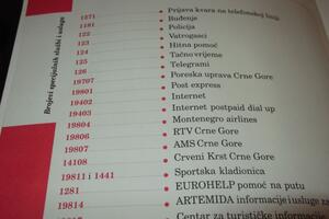 Na spisku važnih brojeva telefona i brojevi kladionica