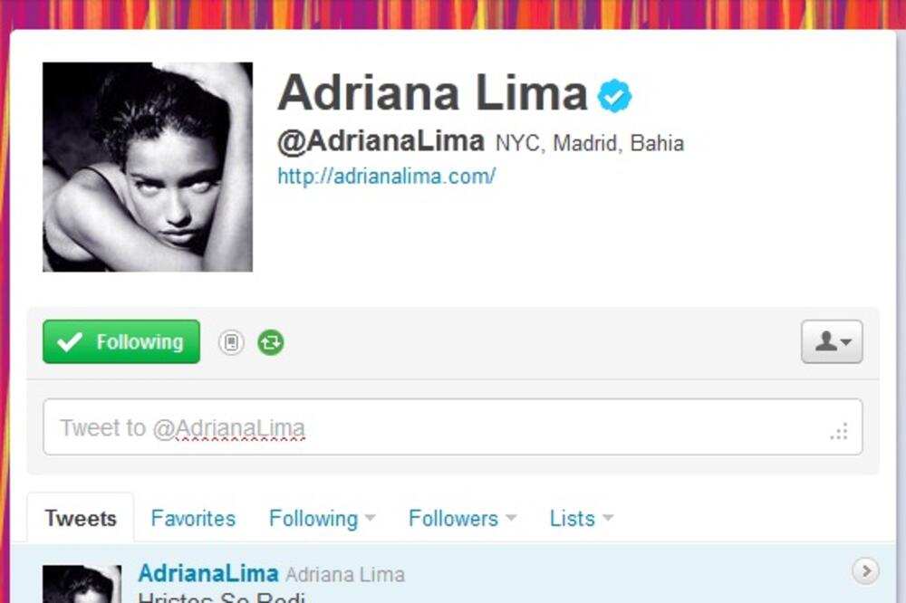 Adriana Lima, Božić, Foto: Tviter