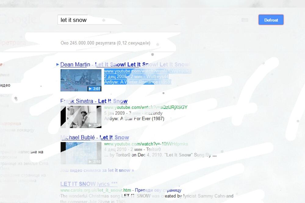 online snijeg, Foto: Printscreen