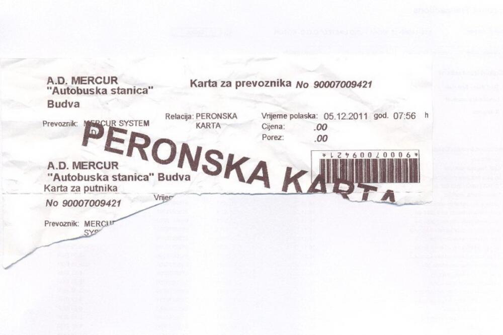 peronska karta, Merkur, Budva, Foto: Čitalac reporter