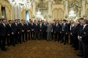 Italijanski fudbaleri na prijemu kod predsjednika Napolitana
