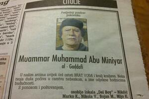 Nikšićani se čituljom oprostili od "kralja kraljeva" Gadafija