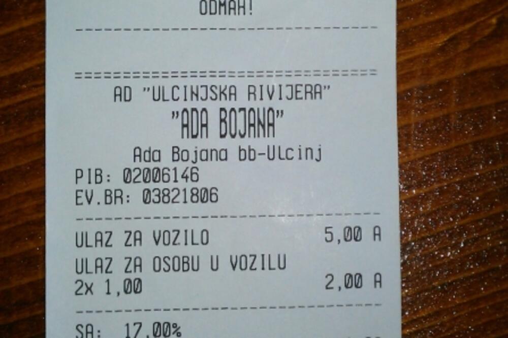 Račun Ada Bojana, Foto: Čitalac "Vijesti"