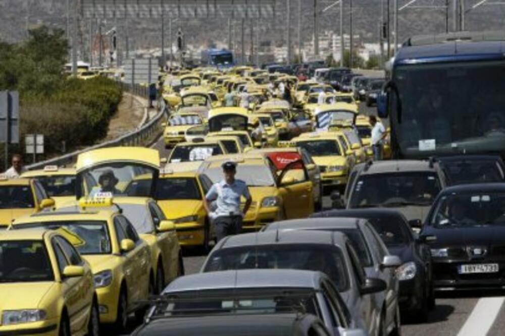 Taksisti Grčka, Foto: Reuters