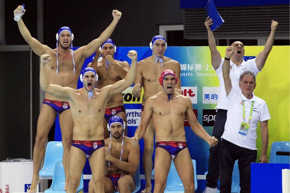 Srpski vaterpolisti, Foto: Beta/AP