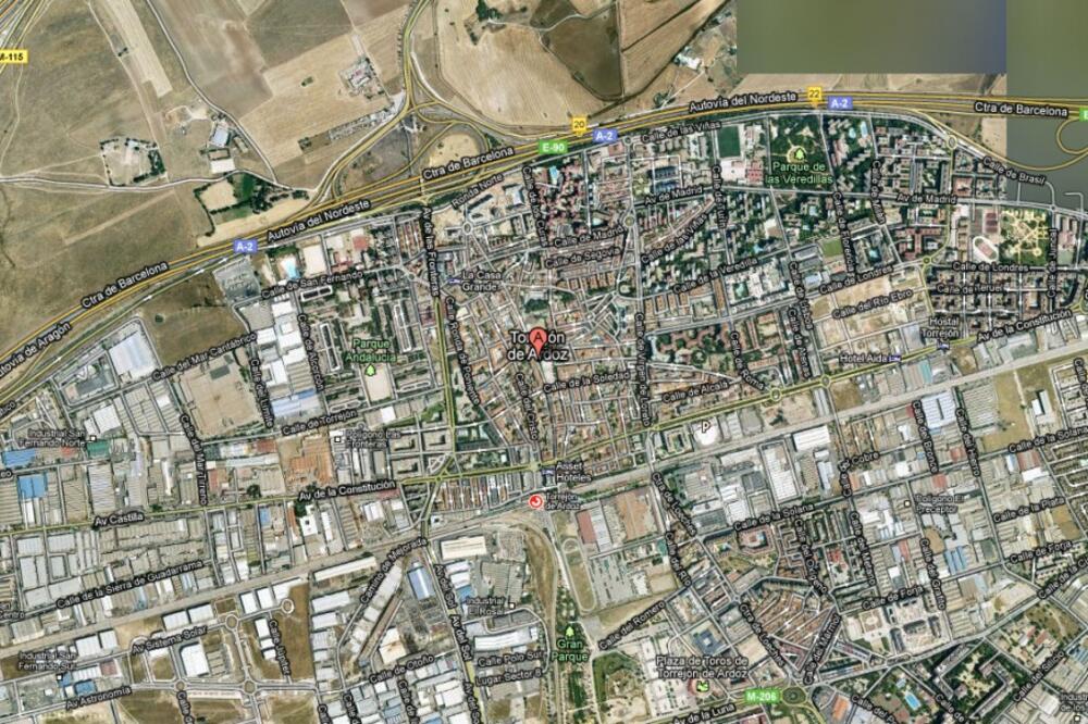 mapa, ubistvo, Madrid, Foto: Google Maps