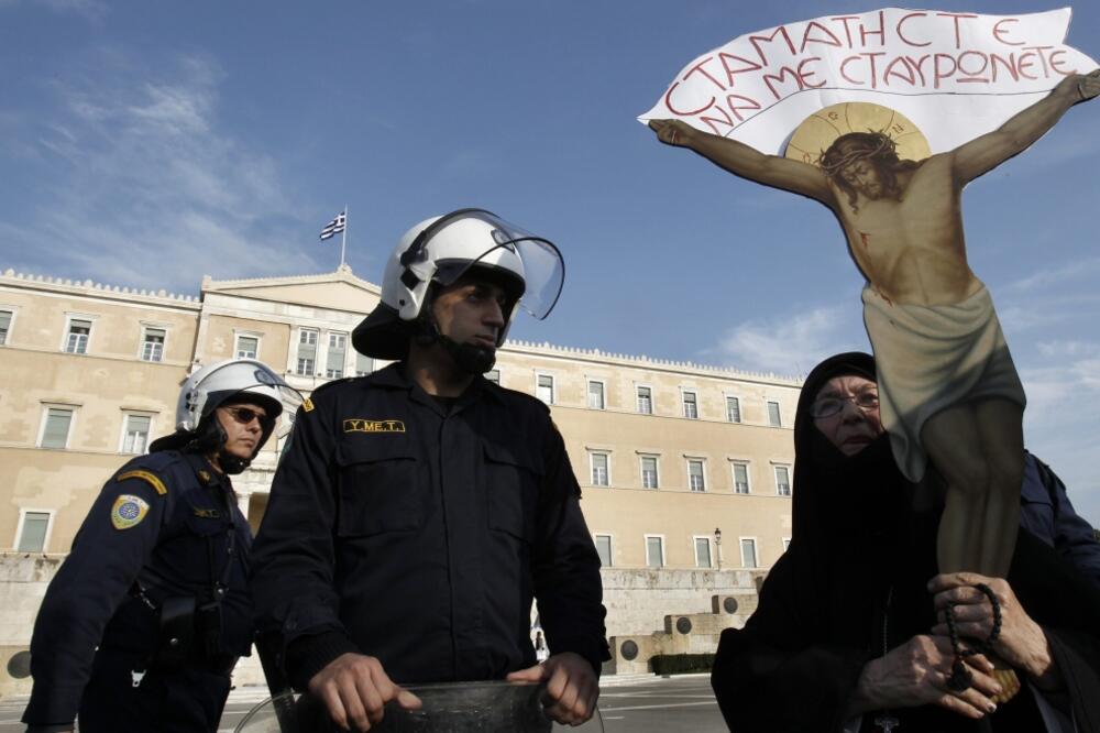 Atina, protest, lične karte, Foto: Reuters