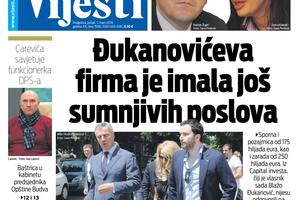 Naslovna strana "Vijesti" za 1. mart