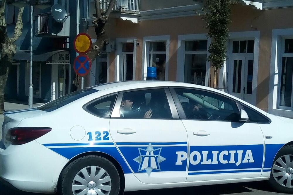 Aktivista Mladih Demokrata u policijskom vozilu, Foto: Demokratska Crna Gora