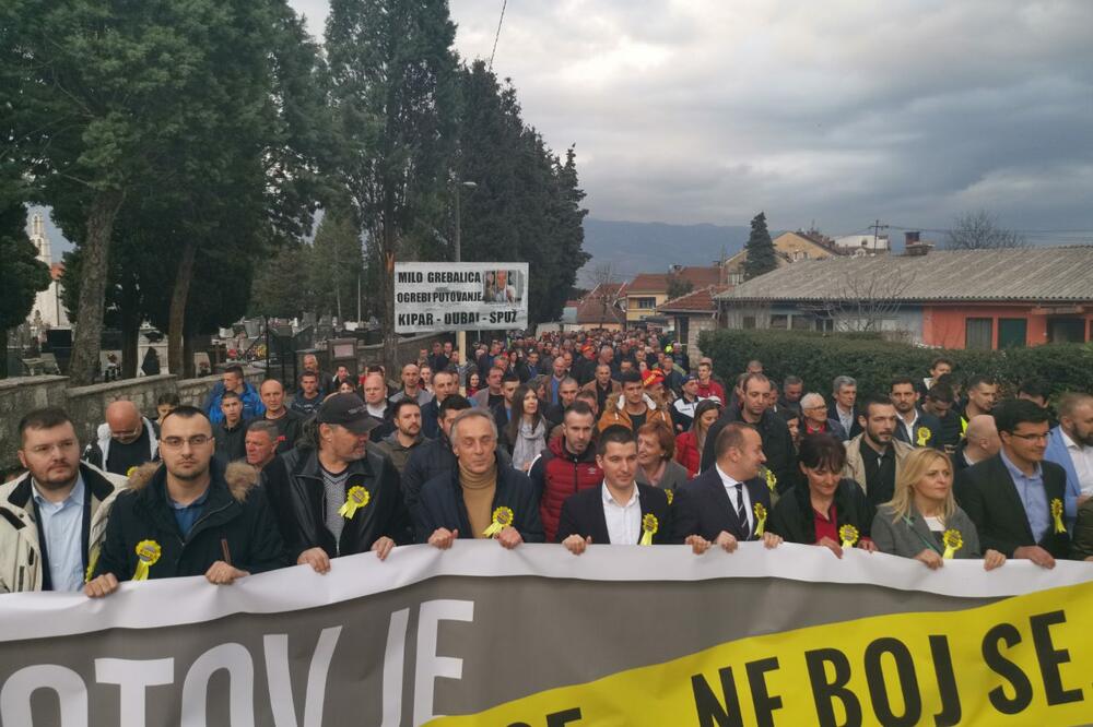 Sa protesta u Danilovgradu, Foto: Demokratska Crna Gora
