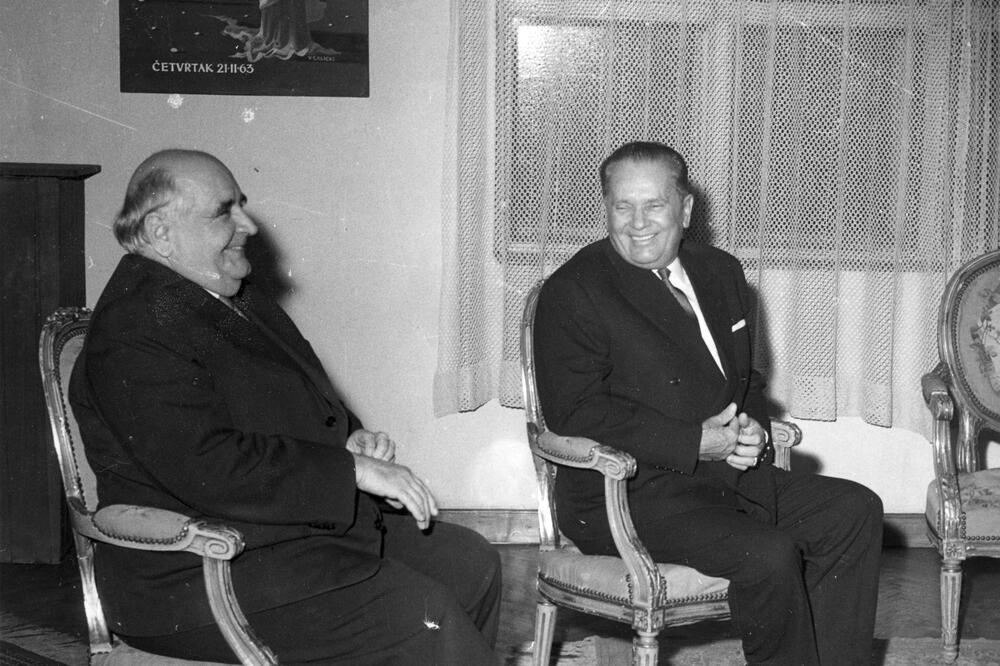 Krleža sa Titom, Foto: Stevan Kragujević