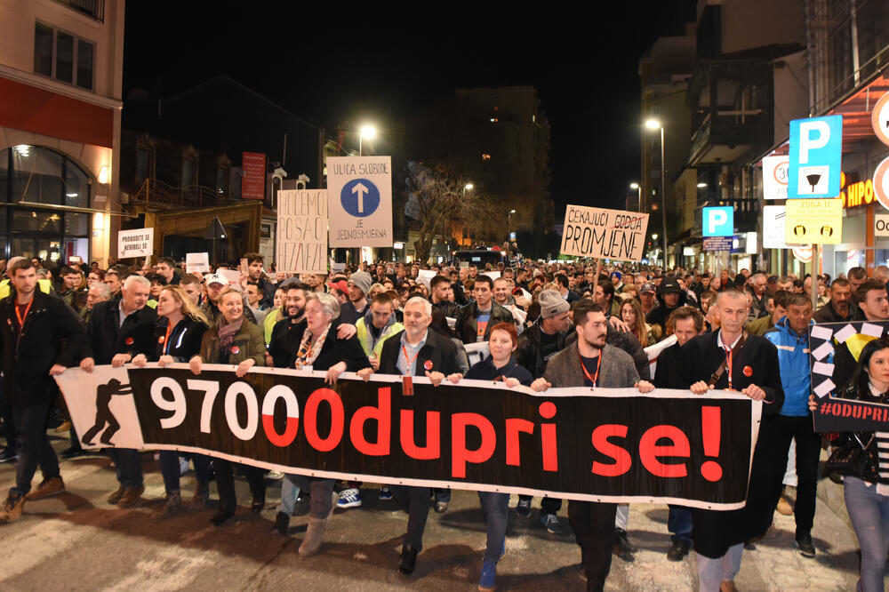 Sa protesta 2. marta, Foto: Savo Prelević