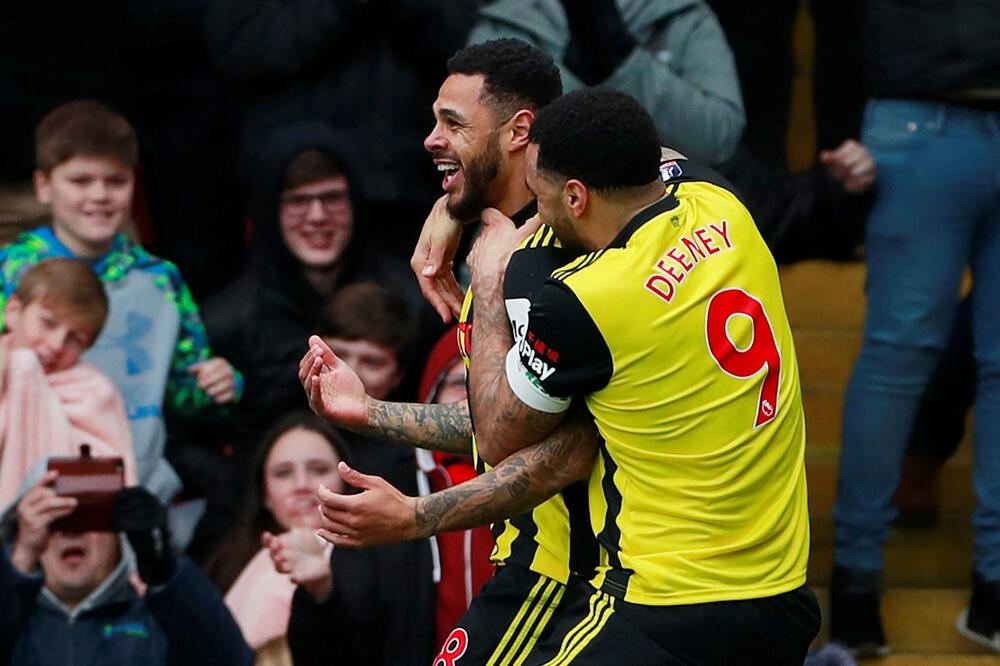 Andre Grej i Troj Dini slave gol za 2:1, Foto: REUTERS