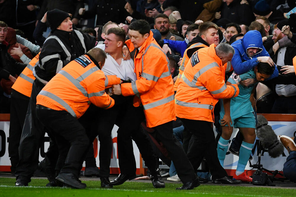 Navijači Njukasla na terenu, Foto: Reuters