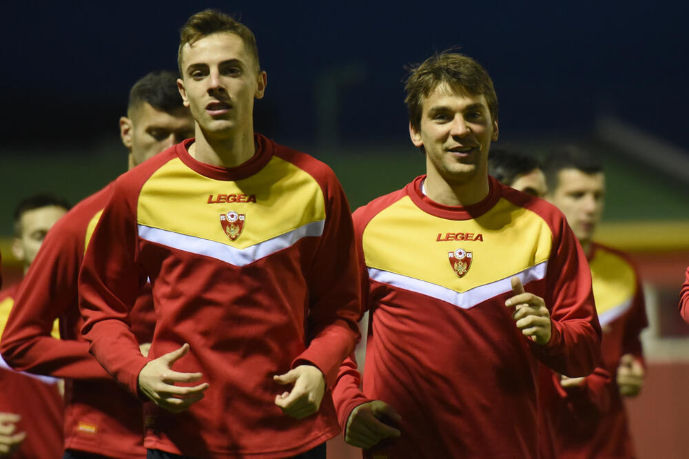 Luka Đorđević i Filip Stojković večeras na treningu, Foto: Savo Prelević