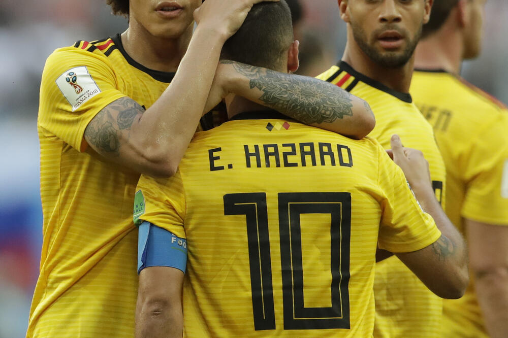 Aksel Vitsel i Eden Azar slave gol na Mundijalu u Rusiji, Foto: AP