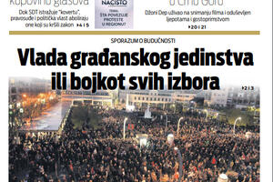 Naslovna strana "Vijesti" za 21. mart
