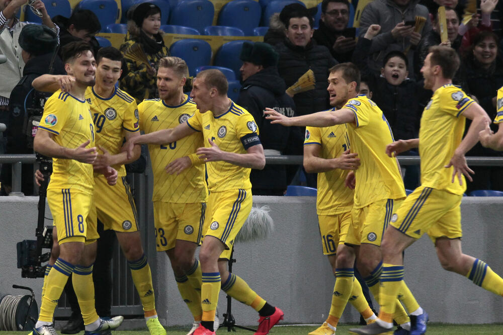 Slavlje fudbalera Kazahstana, Foto: AP