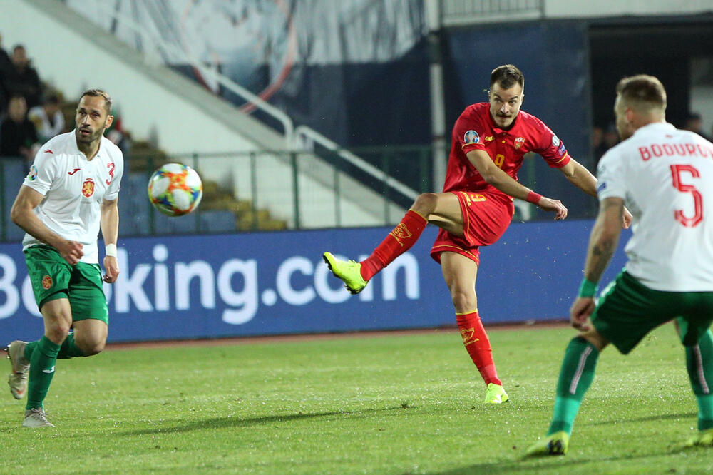 Stefan Mugoša daje gol za 0:1, Foto: Filip Roganović