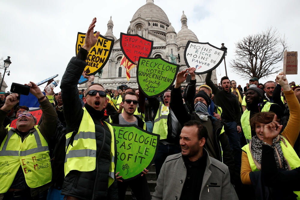 Detalj sa protesta u Parizu, Foto: Reuters