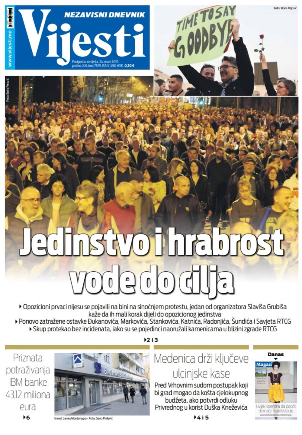 Naslovna 24. mrat, Foto: Vijesti