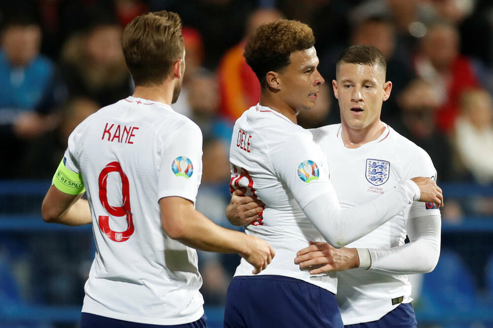 Slavlje engleskih fudbalera nakon gola pod Goricom, Foto: Reuters