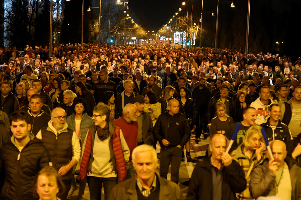 Sa protesta u Podgorici, Foto: Boris Pejović