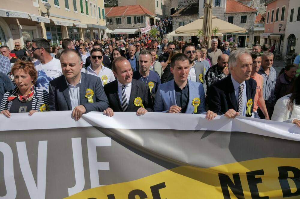 Protestna šetnja ulicama Herceg Novog, Foto: Demokratska Crna Gora