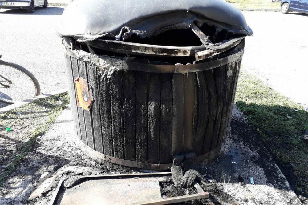 Zapaljeni kontejner, Foto: PG Biro