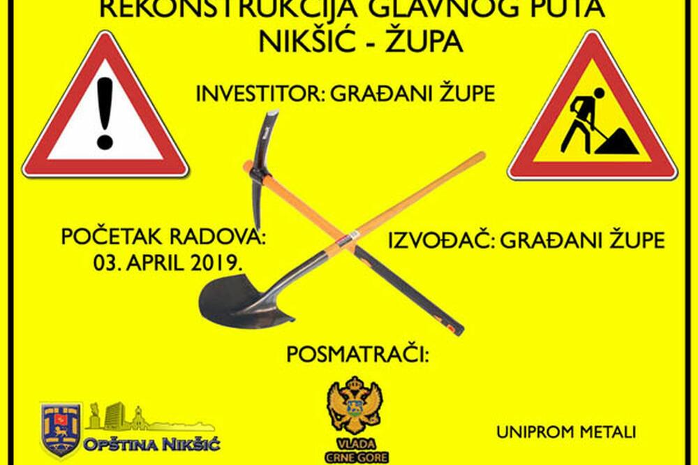Plakat za “radove” u Župi