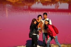 Australijsko jezero roze boje velika atrakcija za turiste