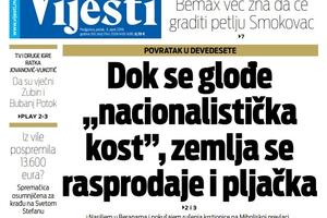 Naslovna "Vijesti" za 5.4.2019.