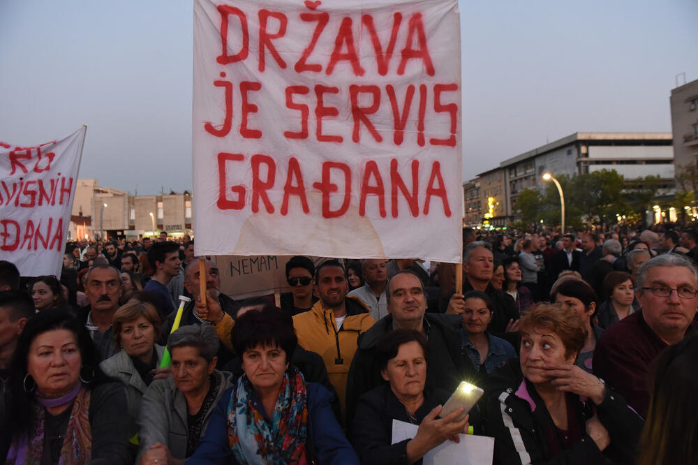 Sa protesta u Podgorici, Foto: Savo Prelević