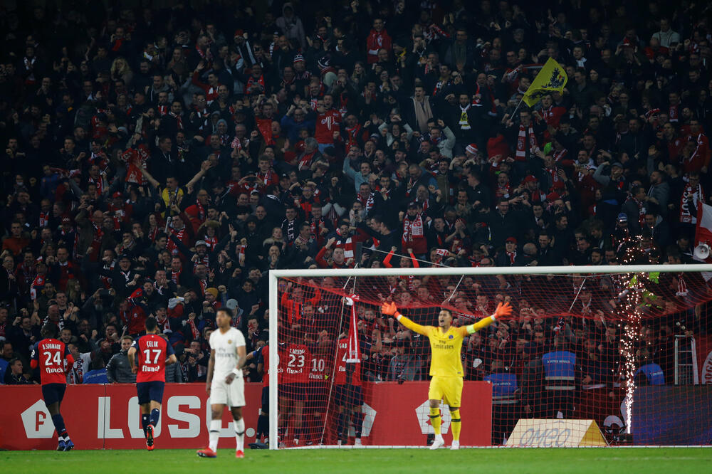 Sa meča Lil - PSŽ, Foto: PASCAL ROSSIGNOL