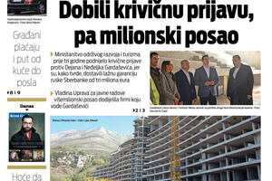 Naslovna strana "Vijesti" za 15. april