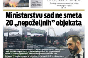 Naslovna strana "Vijesti" za 16. april