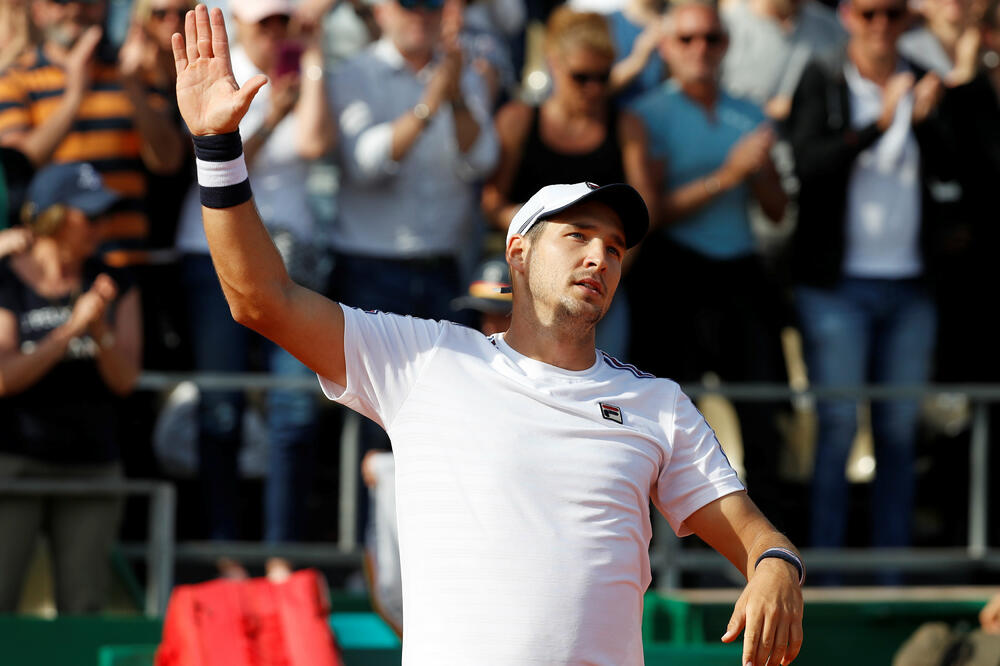 Duđan Lajović slavi jednu od najvećih pobjeda u karijeri, Foto: Reuters