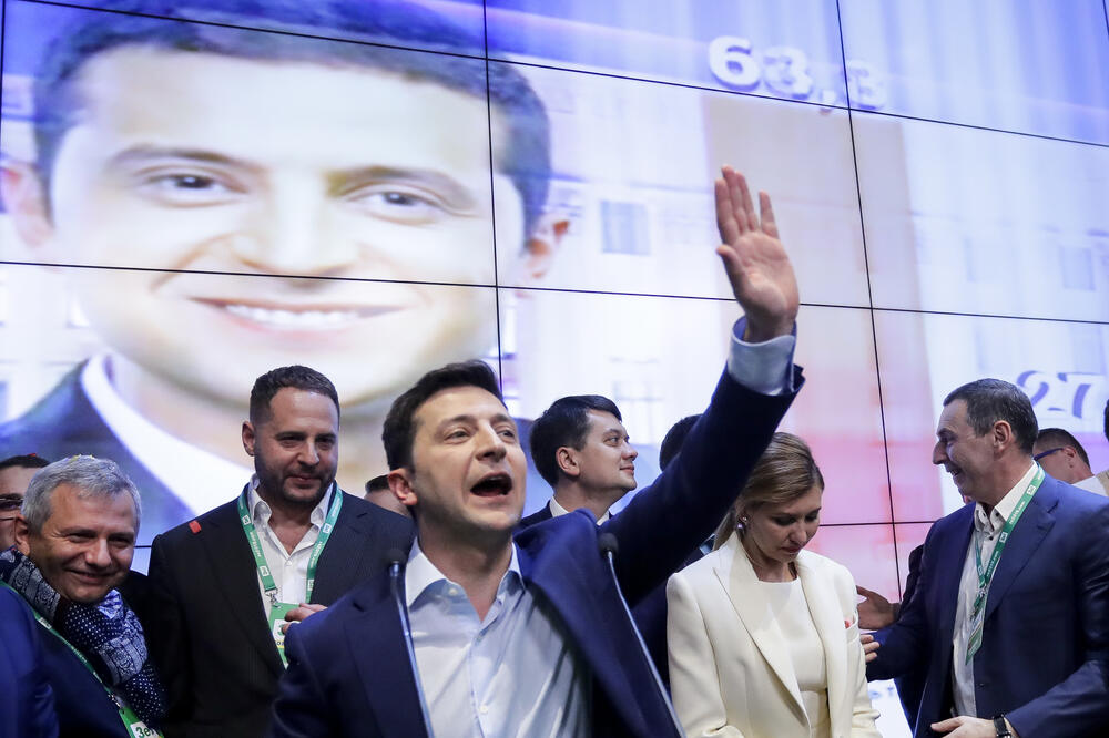 Telenski nakon pobjede na izborima, Foto: Sergei Grits/AP
