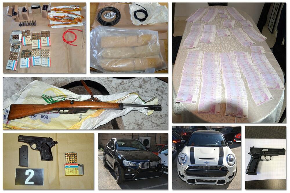 Oružje, municija, eksploziv, novac, vozila, sredstva komunikacije i drugi predmeti oduzeti prilikom pretresa, Foto: Uprava policije